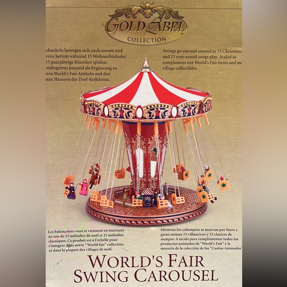 *** FOR PARTS ONLY ***. Mr Christmas Gold Label World’s Fair Swing Carousel